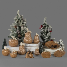 CERAMIC PLATE-JAR BROWN COLOR